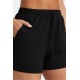 Lounge Terry Drawstring Yoga Short Black