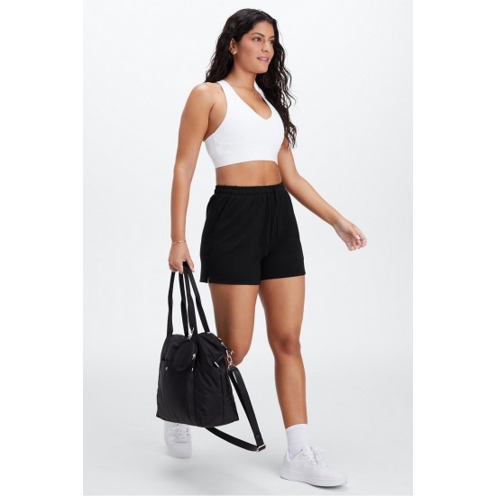 Lounge Terry Drawstring Yoga Short Black