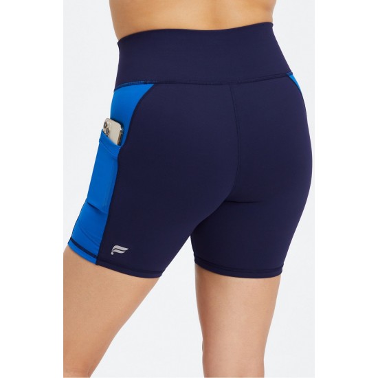 On-The-Go PowerHold High-Waisted 6 Yoga Short Deep Navy/Electric Blue