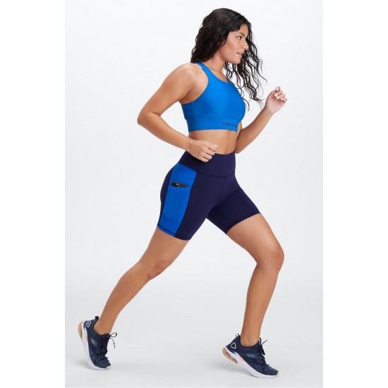 On-The-Go PowerHold High-Waisted 6 Yoga Short Deep Navy/Electric Blue